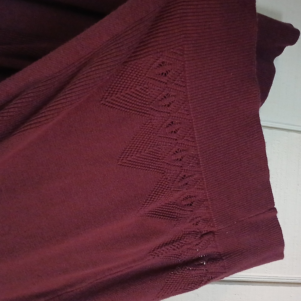 LOFT Women's Deep Purple Open Knit Cardigan Size Large - Picture 6 of 8